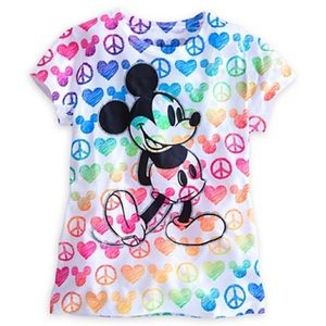 girls large rainbow mickey mouse shirt